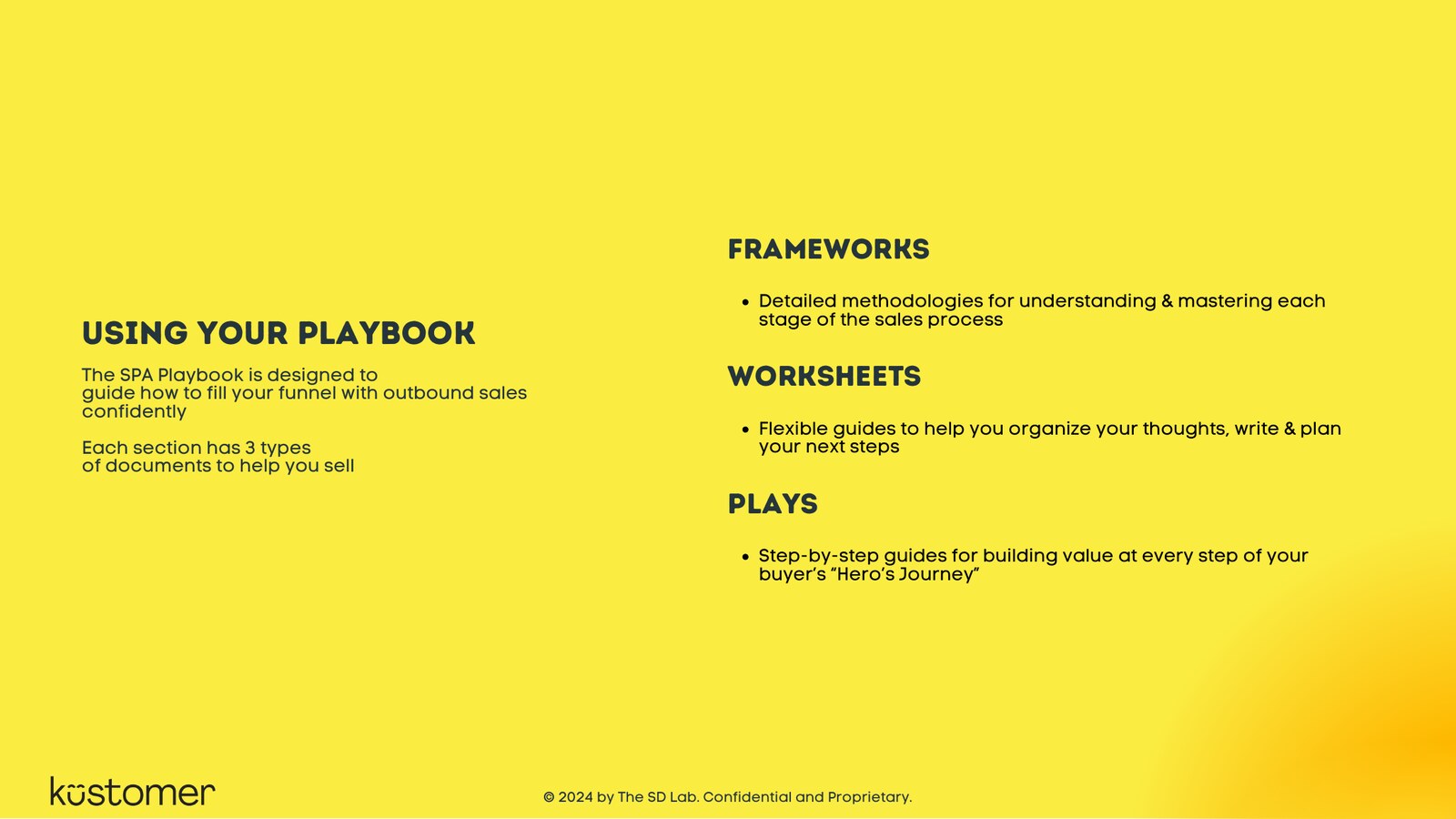 Interior playbook page explaining how reps and managers should use the playbook.