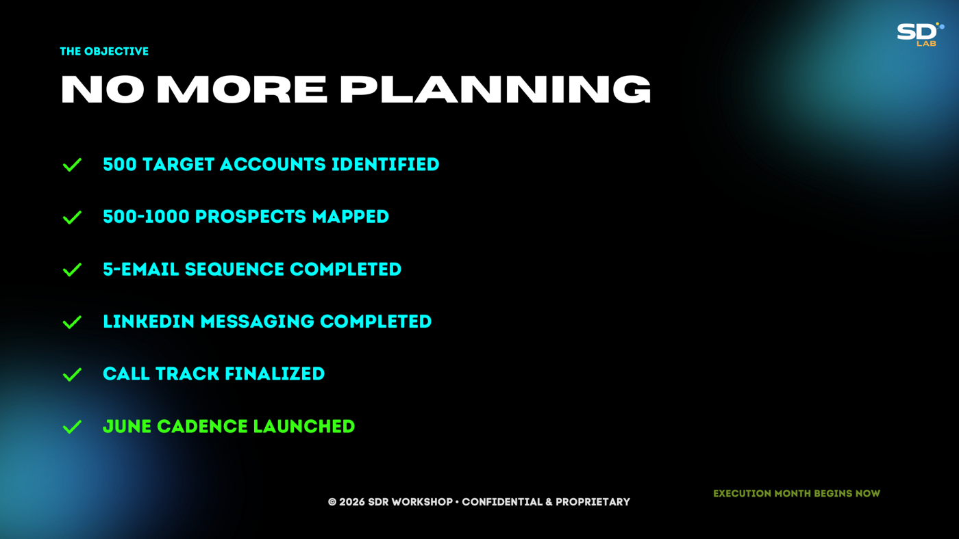 Campaign build worksheet showing target account selection, prospect mapping and a multichannel sequence structure.